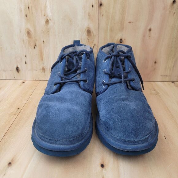 UGG Men’s Sz 11 M 3236 Neumel Suede Blue Chukka Round Toe Boots Shearling Lined main image 8